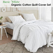 NNEDSZ Bedding House Organic Cotton Basic White Quilt Cover Set King