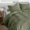 NNEDSZ Bedding House Summer Green Seersucker Cotton Quilt Cover Set King
