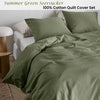 NNEDSZ Bedding House Summer Green Seersucker Cotton Quilt Cover Set King