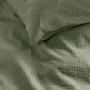NNEDSZ Bedding House Summer Green Seersucker Cotton Quilt Cover Set King
