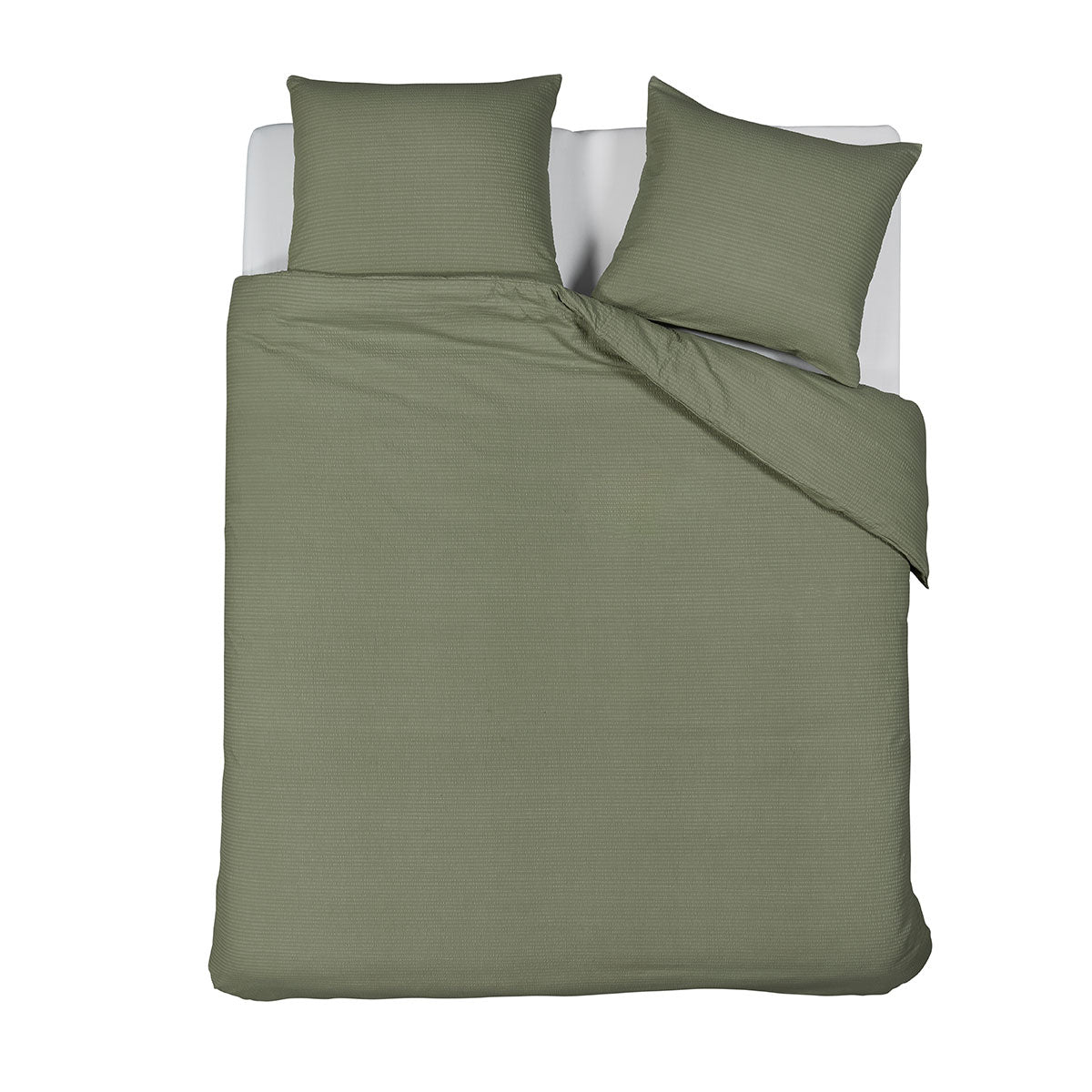 NNEDSZ Bedding House Summer Green Seersucker Cotton Quilt Cover Set King