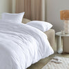 NNEDSZ Bedding House Summer White Seersucker Cotton Quilt Cover Set Queen