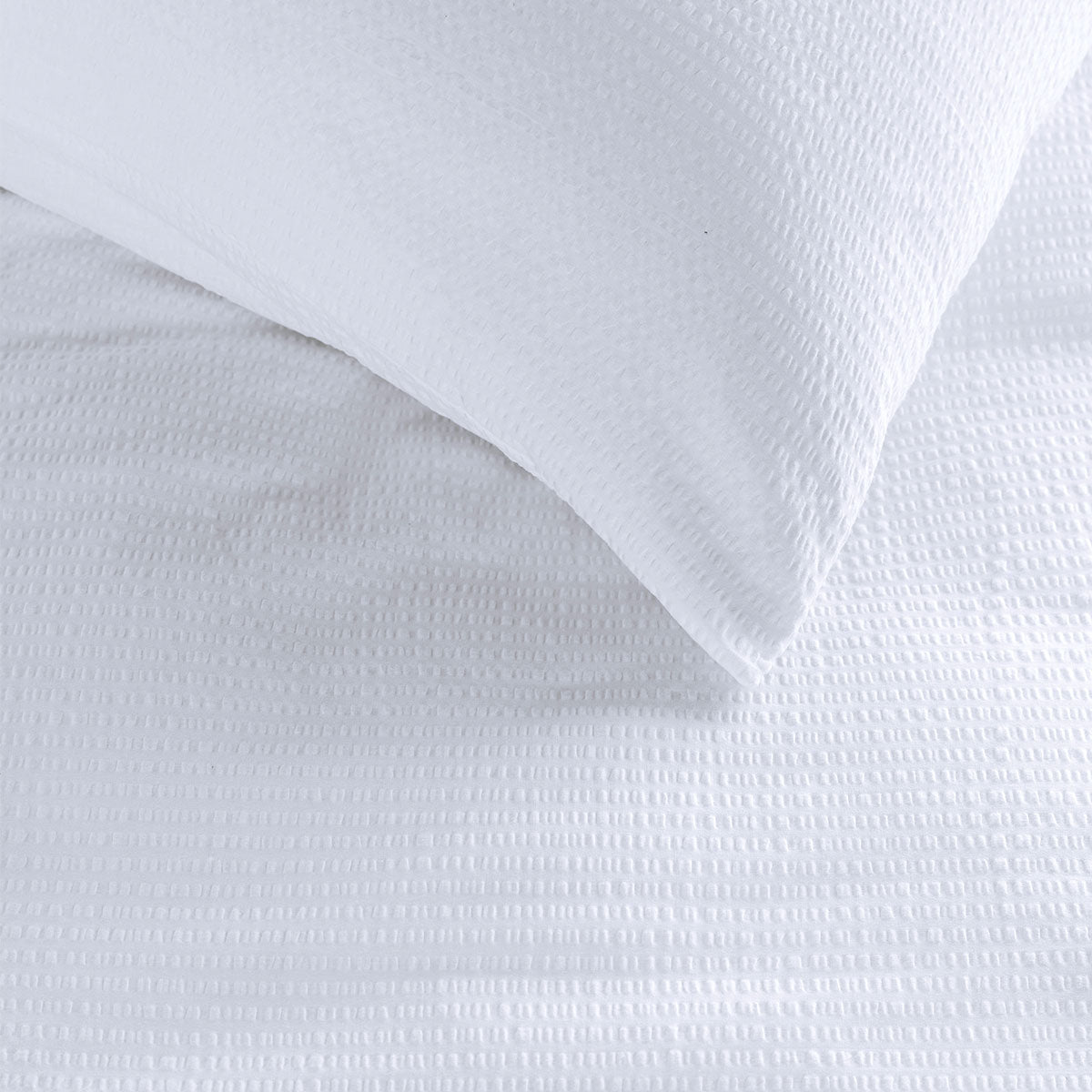 NNEDSZ Bedding House Summer White Seersucker Cotton Quilt Cover Set Queen