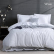NNEDSZ luxurious linen cotton quilt cover set queen white-0