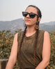 Vintagío |Retro Black Bamboo Sunglasses | Polarized UV400 Floating Eco-Friendly Shades