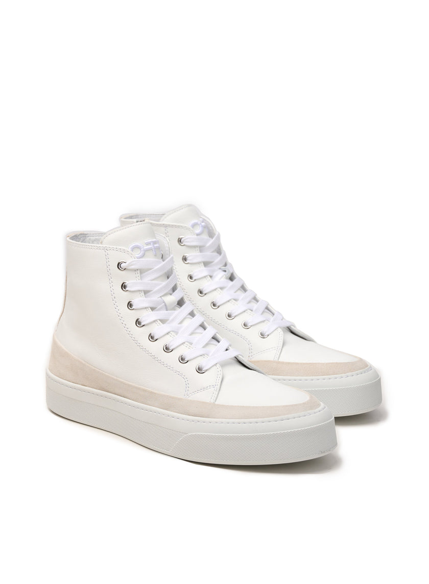 Hi Top Derby Suede and Leather Sneaker-1