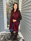 Burgundy Solid Wool Lightweight Scarf-4
