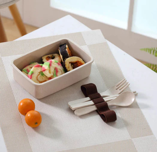 Bamboo Fiber Eco-Friendly Bento Box with Cutlery