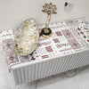 White & Maroon Tribal Table Runner | Organic Linen |  Bohemian Style | 92-305cm