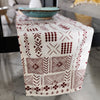 White & Maroon Tribal Table Runner | Organic Linen |  Bohemian Style | 92-305cm