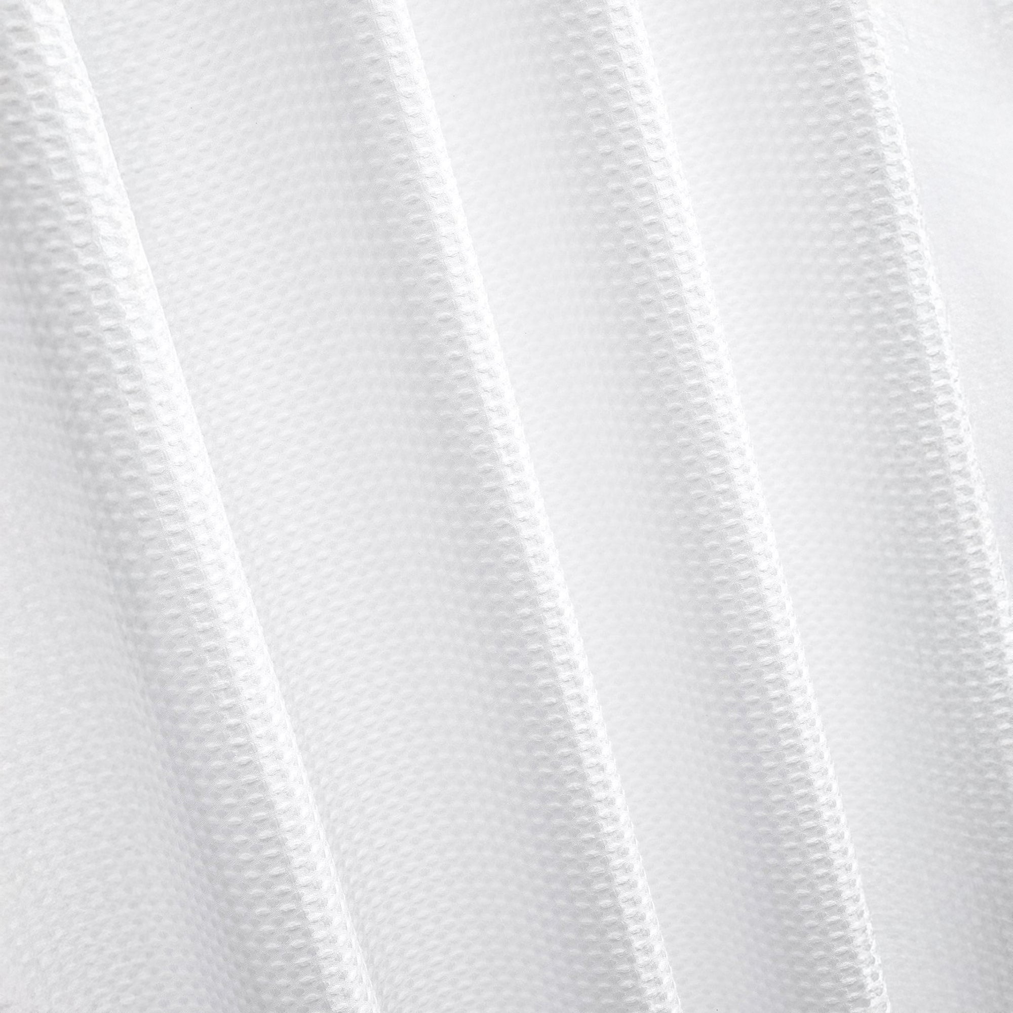 Organic Cotton Waffle Shower Curtain White | Mold Resistant, Quick Dry | Standard Sizes & Made to Measure-3