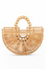 Bamboo Structure Half Circle Clutch Bag