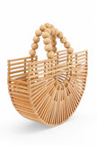 Bamboo Structure Half Circle Clutch Bag