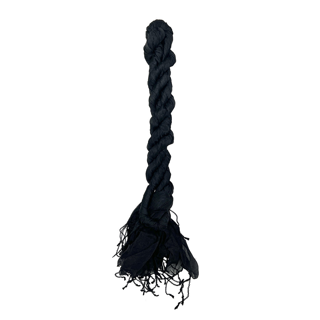 Black Khmer Silk Scarf-4