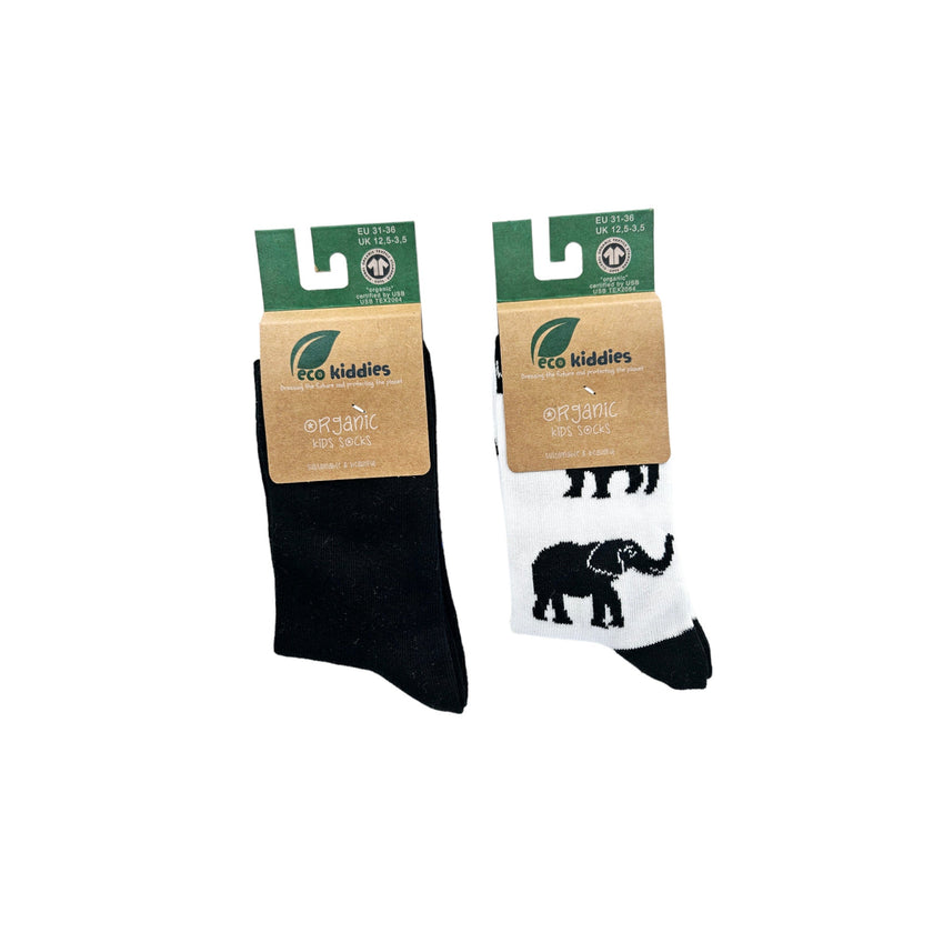 ECO ESSENTIALS ORGANIC COTTON KIDS SOCKS DUO: SCHOOL & SAFARI-0