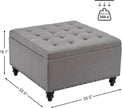 Grey Tufted Ottoman with Storage for Living Room-2