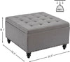 Grey Tufted Ottoman with Storage for Living Room-2