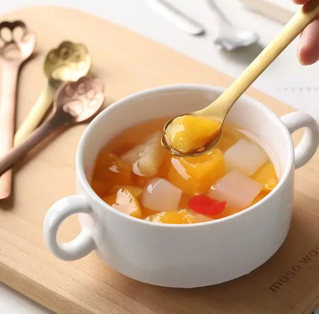 304 Stainless Steel Cat Dog Claw Spoon - Silver Black Gold Rose Gold Options-1