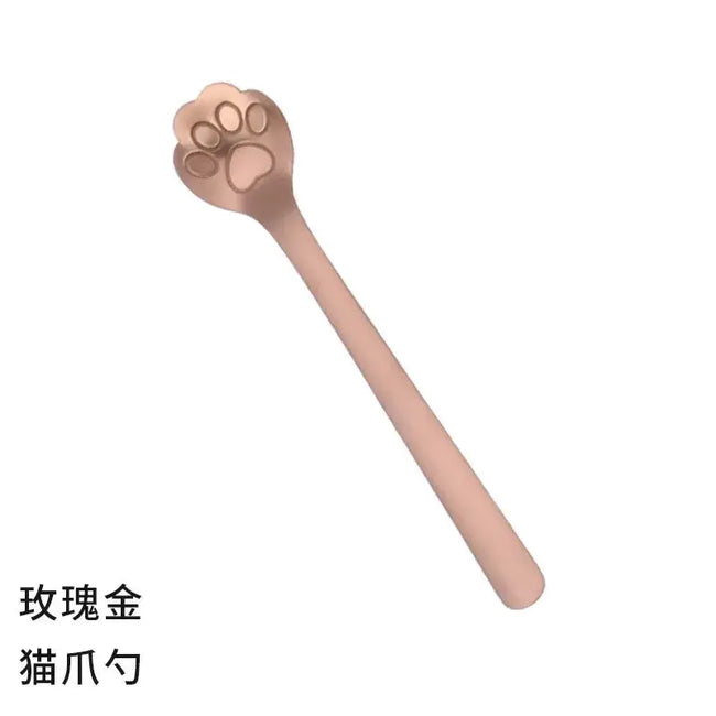 304 Stainless Steel Cat Dog Claw Spoon - Silver Black Gold Rose Gold Options-6