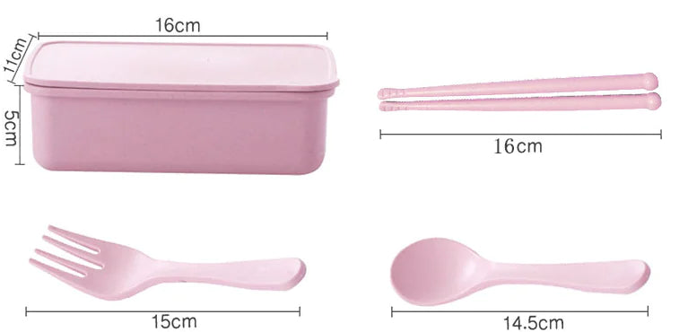 Bamboo Fiber Eco-Friendly Bento Box with Cutlery