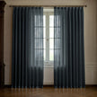 Dark Bluish Grey Linen Sheer Curtains - Triple Pinch Pleat - Made to Measure