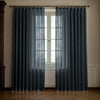 Dark Bluish Grey Linen Sheer Curtains - Triple Pinch Pleat - Made to Measure