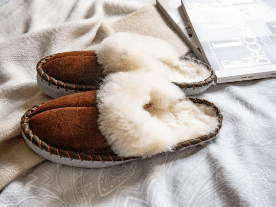 Adult Natural Sheepskin Mules - Brown-1