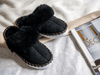 Adult Natural Sheepskin Mules - Black-1