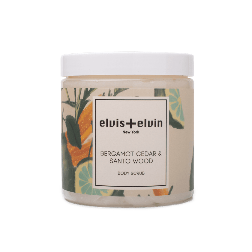 elvis+elvin Bergamot Cedar & Santo Wood Blend Body Scrub with Dead Sea Salt 300ml-0