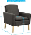 Comfy Modern Black Accent Armchair for Living Room-4