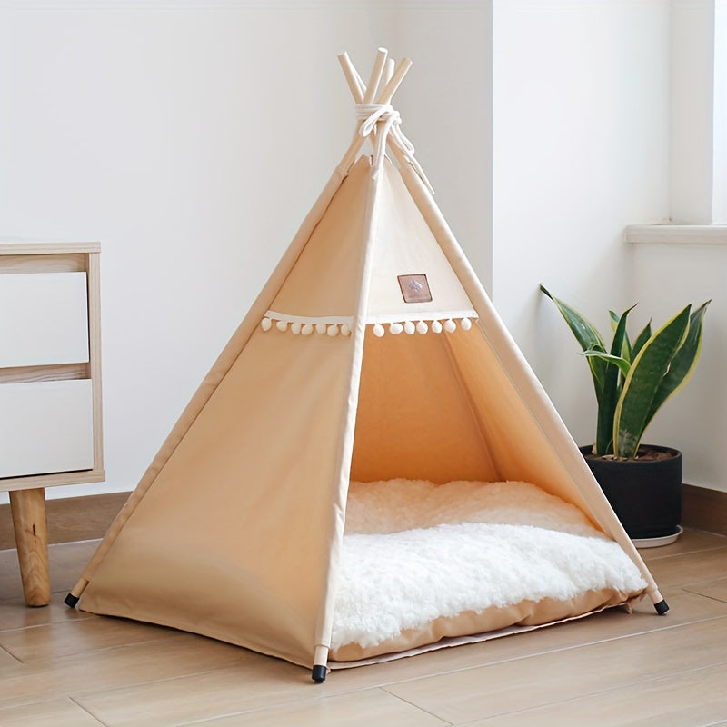 NNETM Linen Pet Teepee Bed-1