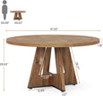 Farmhouse Dining Table, 47 Inch round Dinner Table for 4, Rustic round Dining Room Table for Home Dining Room Living Room (Wood)-1