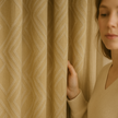Luxury Linen Jacquard Geometric Curtains – 7 Colours, Made-to-Measure Blackout or Cotton Lined