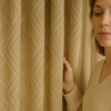 Luxury Linen Jacquard Geometric Curtains – 7 Colours, Made-to-Measure Blackout or Cotton Lined