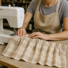 Pure Linen Check Valance Curtain – Farmhouse Window Topper – 7 Gingham Colours – Light Filtering Cotton Lined – Custom Sizes