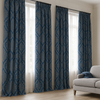 Luxury Linen Jacquard Curtains with Raised Damask Pattern – Custom Sizes, Blackout & Light-Filtering Liners