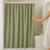 Pure Cotton Sage-Green Waffle Weave Shower Curtain – Extra-Wide & Extra-Long | Custom Sizes | Quick-Dry Bathroom Curtain
