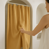 Pure Cotton Waffle Weave Shower Curtain – Extra-Wide & Extra-Long, Custom Size, Honey-Mustard, Quick-Dry Luxury