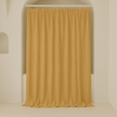 Pure Cotton Waffle Weave Shower Curtain – Extra-Wide & Extra-Long, Custom Size, Honey-Mustard, Quick-Dry Luxury