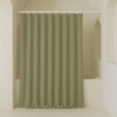 Pure Cotton Sage-Green Waffle Weave Shower Curtain – Extra-Wide & Extra-Long | Custom Sizes | Quick-Dry Bathroom Curtain