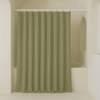 Pure Cotton Sage-Green Waffle Weave Shower Curtain – Extra-Wide & Extra-Long | Custom Sizes | Quick-Dry Bathroom Curtain