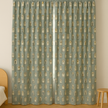 Window-Print Cotton Kids Curtains – Teal Architectural Drapes, Light-Filtering or 100 % Blackout | Made-to-Measure