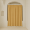 Pure Cotton Waffle Weave Shower Curtain – Extra-Wide & Extra-Long, Custom Size, Honey-Mustard, Quick-Dry Luxury
