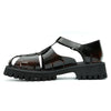 Glossy Calfskin Modern Roman Sandals for Men-5