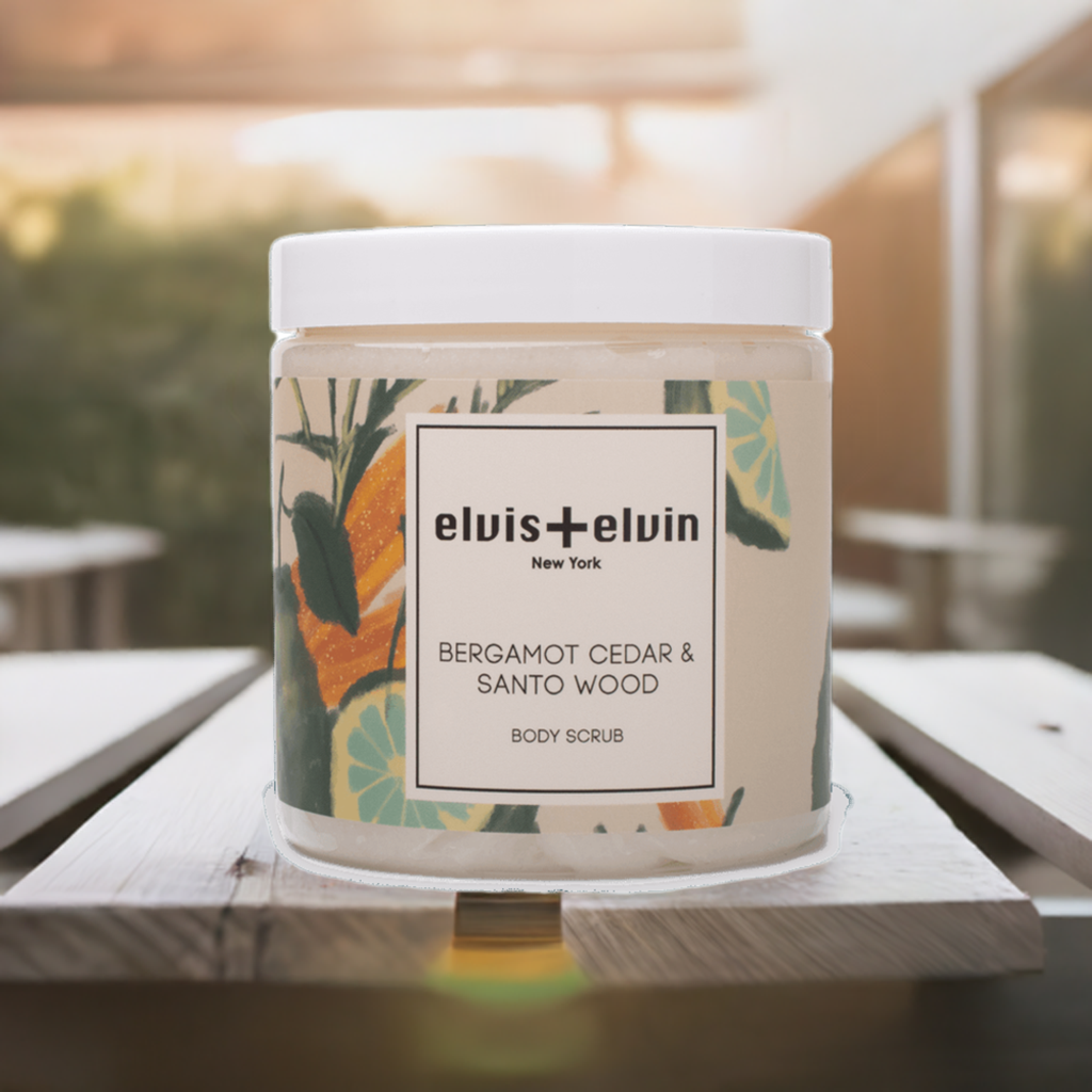 elvis+elvin Bergamot Cedar & Santo Wood Blend Body Scrub with Dead Sea Salt 300ml-1