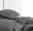 Raw Edged Light Grey - 100% Pure Linen | Linen Cotton Mix | 3 Piece Duvet Cover Set | 4 Piece Sheet Set | Handmade | Pre-washed | Soft-0