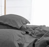 Raw Edged Light Grey - 100% Pure Linen | Linen Cotton Mix | 3 Piece Duvet Cover Set | 4 Piece Sheet Set | Handmade | Pre-washed | Soft-0