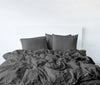 Raw Edged Light Grey - 100% Pure Linen | Linen Cotton Mix | 3 Piece Duvet Cover Set | 4 Piece Sheet Set | Handmade | Pre-washed | Soft-3