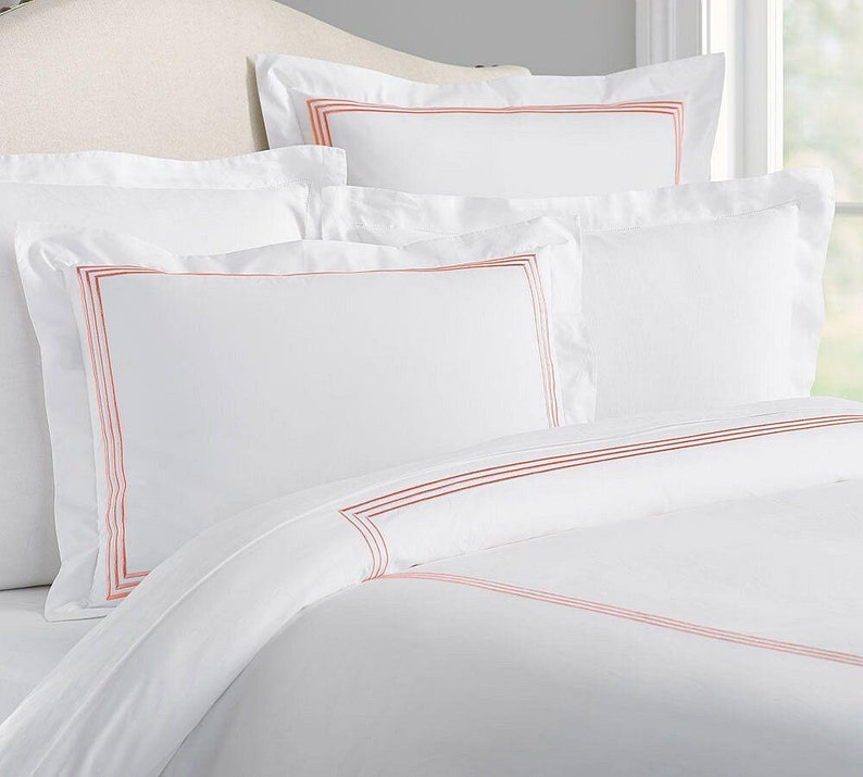 Lines - Pure Linen Embroidered Edge Duvet Cover Sets