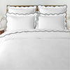 Waves - Linen Cotton Embroidered Edge Duvet Cover Sets-7
